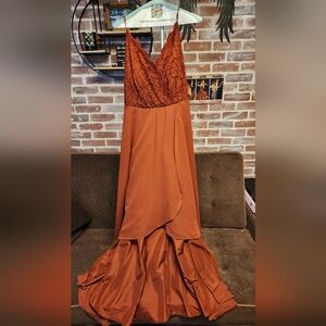 Elegant Orange Lace Women's Skirt